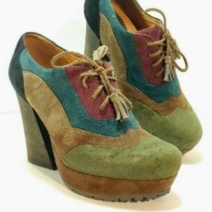 Earthies Skellig Dark Olive/Multi Colored Pumps